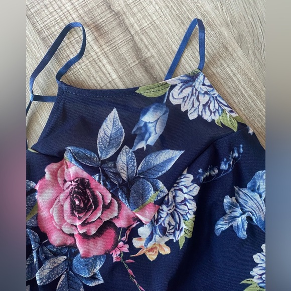 NWOT Blue and flower Print Women’s Midi Dress Size XS-S - Picture 8 of 9